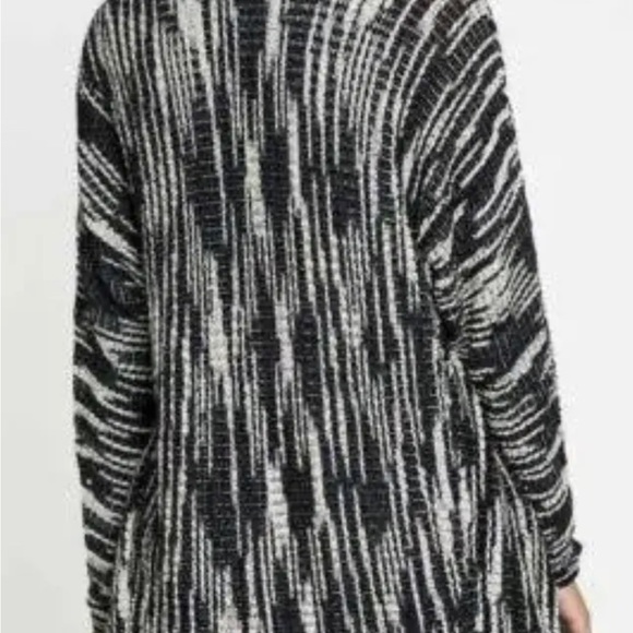 Nic + Zoe ENGRAVING CARDIGAN Drapey  Size PP Black White - Picture 2 of 8